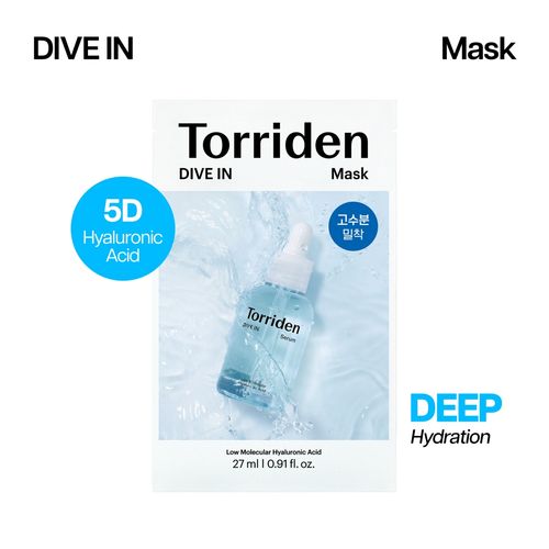 Torriden Dive In Mask - Hydrating Korean Sheet Mask with Hyaluronic Acid, Moisturizing & Soothing
