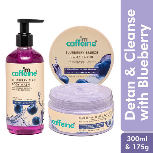 MCaffeine Blueberry Blast Detan & Cleanse Duo for Glowing Skin Fruity Blueberry Aroma