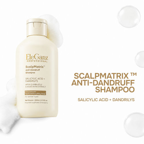 Eleganz Professional AHA BHA Anti Dandruff Shampoo-Reduces Flakes & Itchiness100% Dandruff Reduction