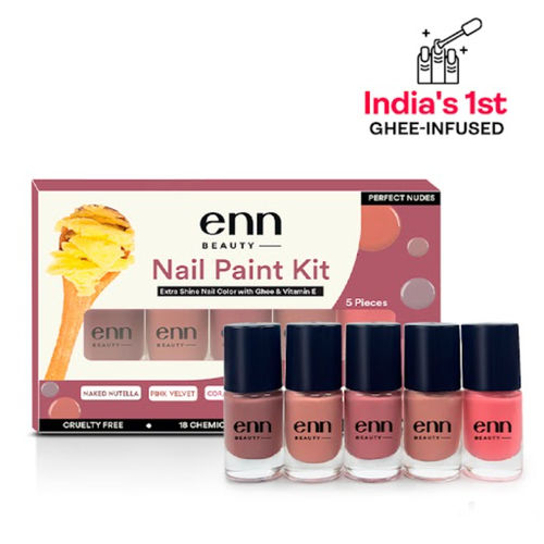 ENN Fast-Drying Ghee Nail Paint Kit Toxin-Free & Chip-Resistant Perfect Nudes