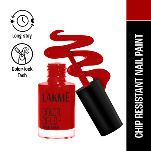 Lakme True Wear Color Crush Nail Polish, Long Lasting & Vibrant Nail Paint