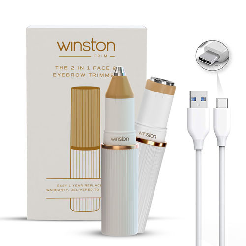 Winston Rechargeable 2-in-1 Face and Eyebrow Trimmer for Women Facial Hair Removal
