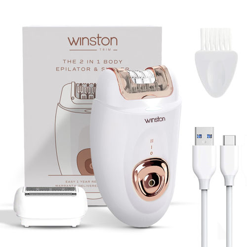 Winston Rechargeable 2-in-1 Body Epilator and Body Shaver for Women with Smooth Glide Technology
