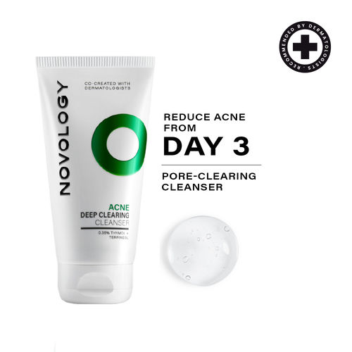 Novology Acne Clearing Foaming Cleanser, Facewash For Pimples, Sensitive Skin, Dermat Tested