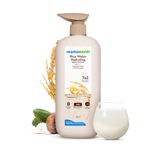 Mamaearth Rice Water Hydrating Body Lotion 48 Hrs Moisturization Nourishes Skin 7in1 Total Care