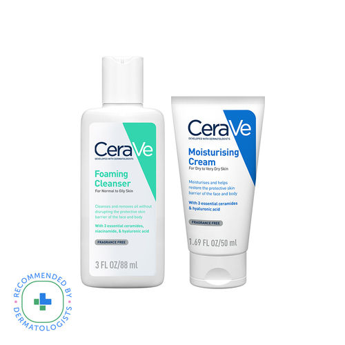 CeraVe Facewash & Moisturizer Combo with Ceramides - Daily Skincare Routine For Normal To Oily Skin