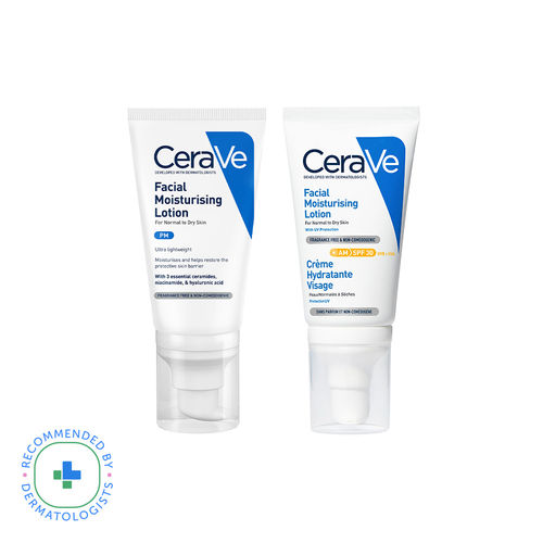 CeraVe AM Moisturizing Lotion with SPF 30 & Night Cream - Day & Night Moisturizer Combo