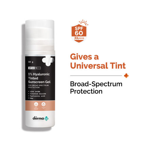 The Derma Co 1% Hyaluronic Tinted Sunscreen SPF 60 Gel PA++++