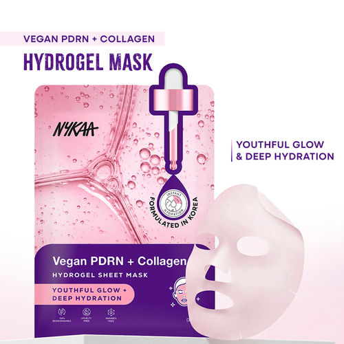 Nykaa Skin Vegan PDRN + Collagen Hydrogel Sheet Mask for Deeply Hydrated, Plump, Glowing Skin