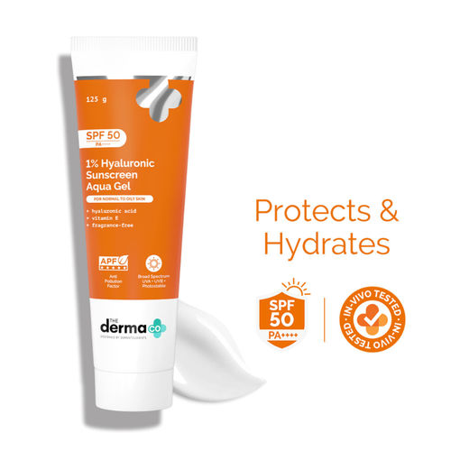 The Derma Co 1% Hyaluronic Sunscreen SPF 50 PA++++ Aqua Gel For Normal To Oily... - In-Vivo tested