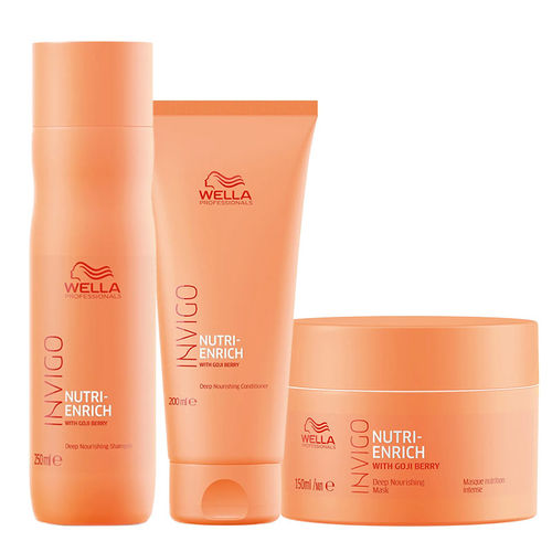 Wella Professionals Invigo Nutri Enrich Mask, Shampoo & Conditioner Combo for Damaged Hair