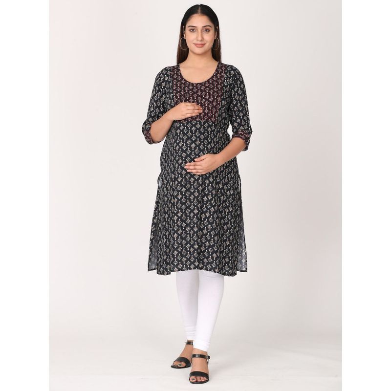 Morph Maternity Feeding Kurta With Vertical Nursing Black Buy Morph