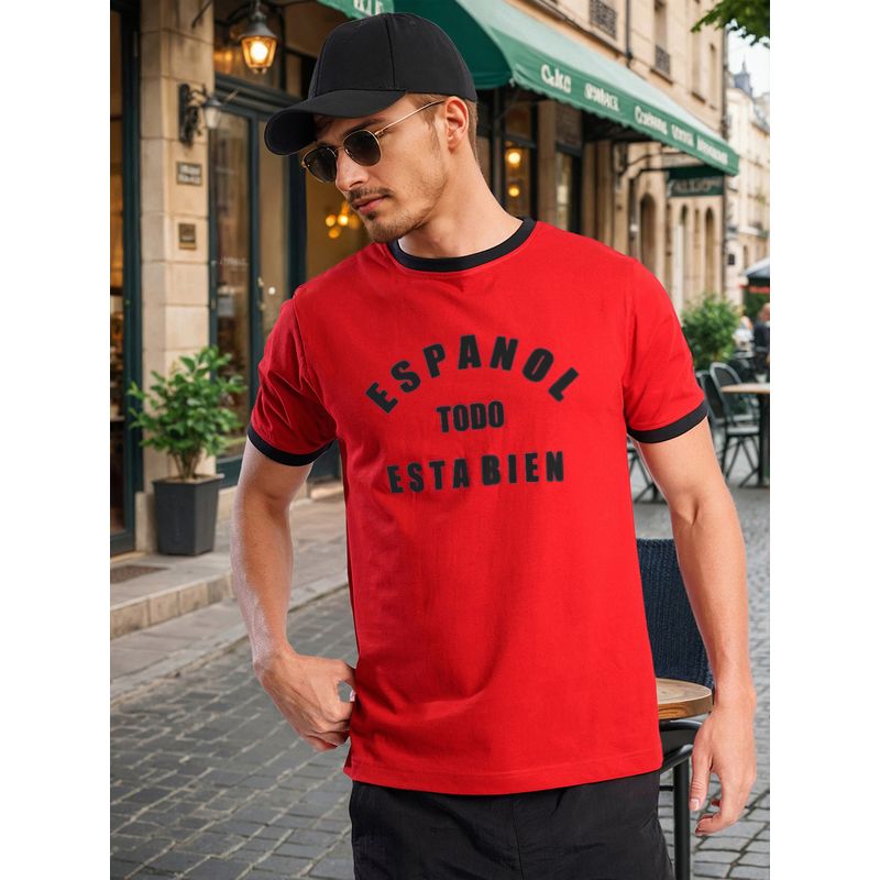 Bene Kleed Men Typography Print Red T-Shirt (2XL)
