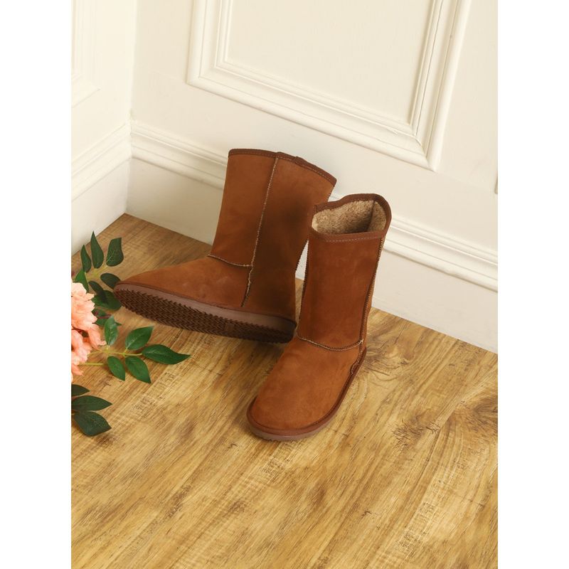 Truffle Collection Tan Solid Casual Boots (UK 3)