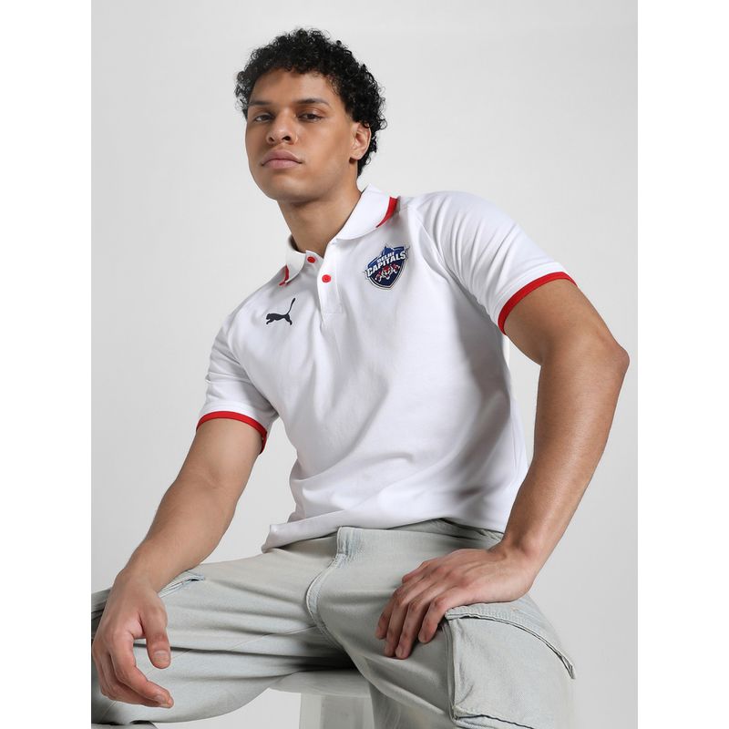 Puma X Delhi Capital Men's White Polo T-Shirt (S)