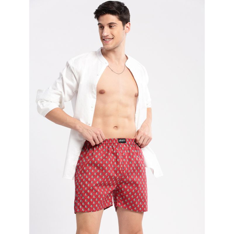 SHOWOFF Men's Printed Cotton Rust Boxer (M)