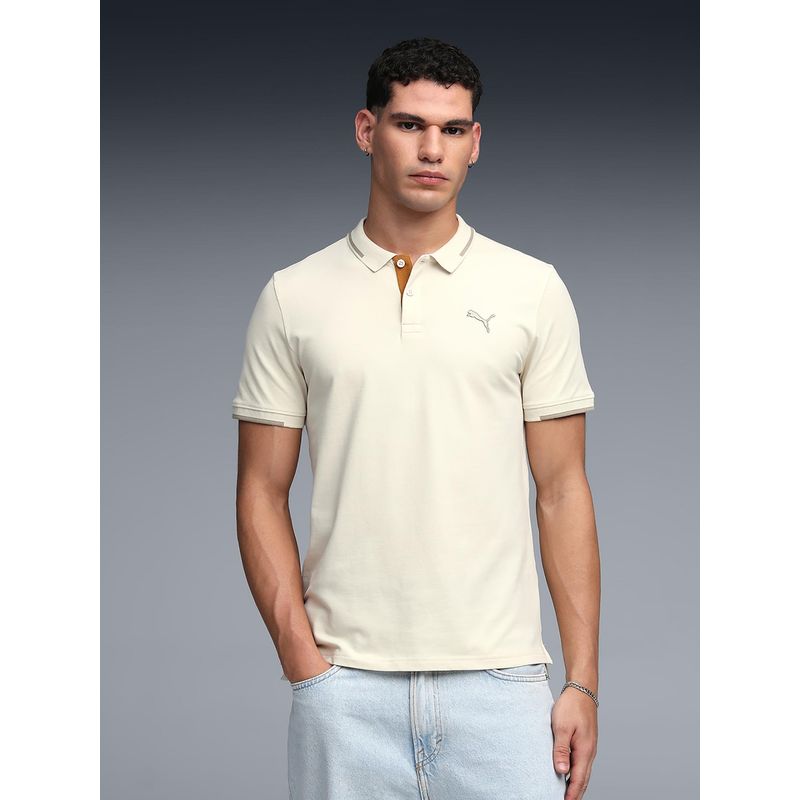 Puma Men'S Cream Contrast Polo T-Shirt (M)