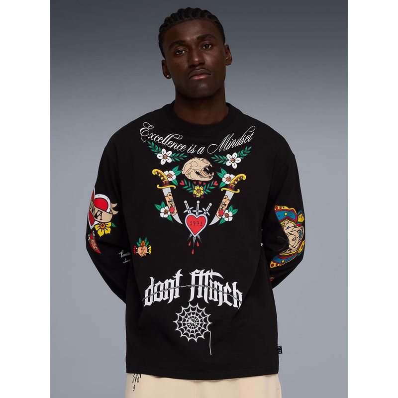 Puma Men's Long Sleeve Oversized Basketball T-Shirt (M)