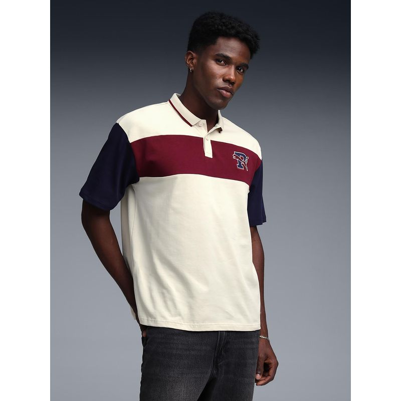 Puma Men's Cream Varsity Polo T-Shirt (XL)