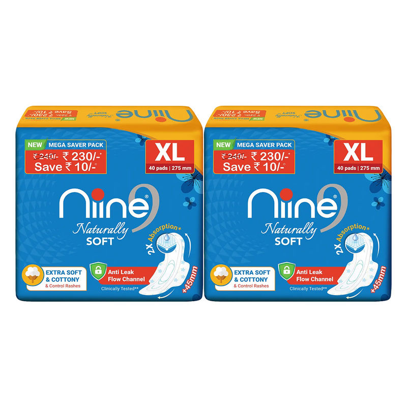 Niine Naturally Soft Sanitary Napkins Extra Long Combo (Pack Of 2) Buy