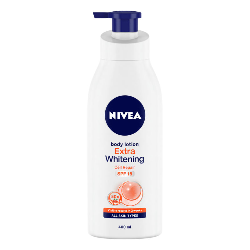 NIVEA Body Lotion, Extra Whitening Cell Repair, SPF 15 & 50x Vitamin C