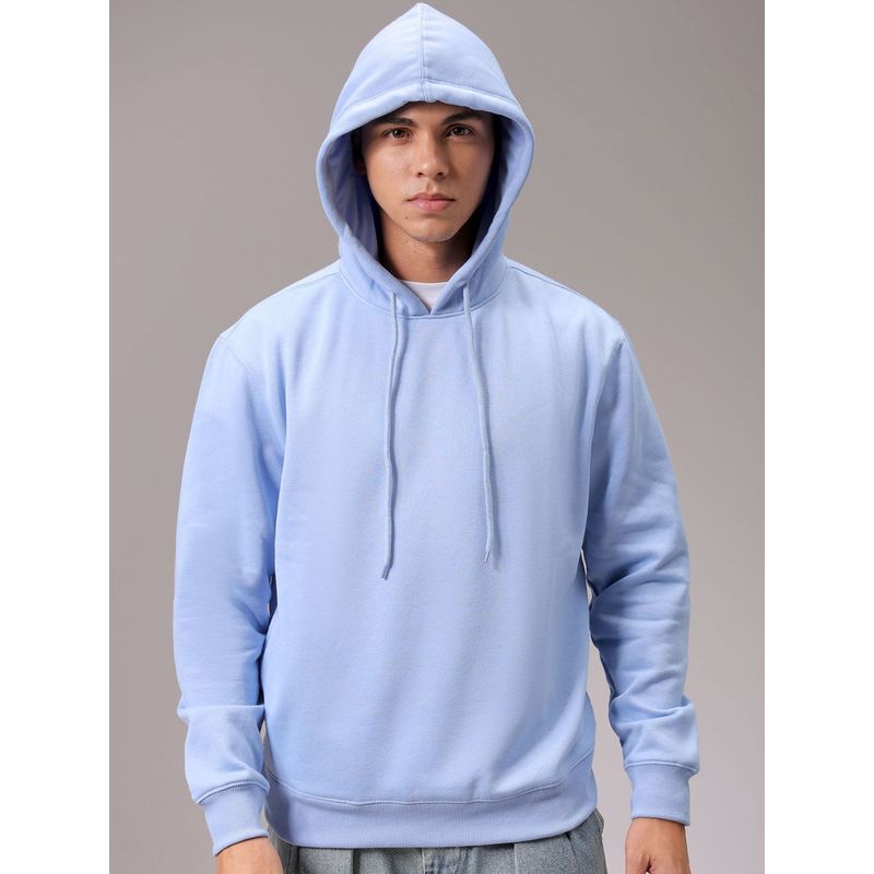 The Indian Garage Co Men Blue Solid Regular Fit Hoodie (L)