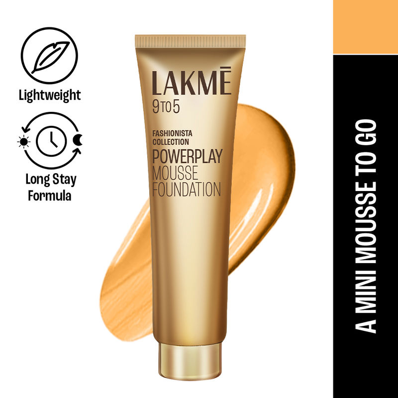 Lakme 9 To 5 Powerplay Mousse Lightweight Mini Foundation With Long Stay Formula , Beige Vanila