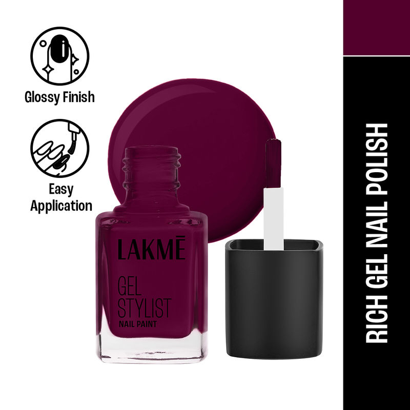 Lakme Absolute Gel Stylist Nail Color, Easy Application & High Gloss Finish , Royalty