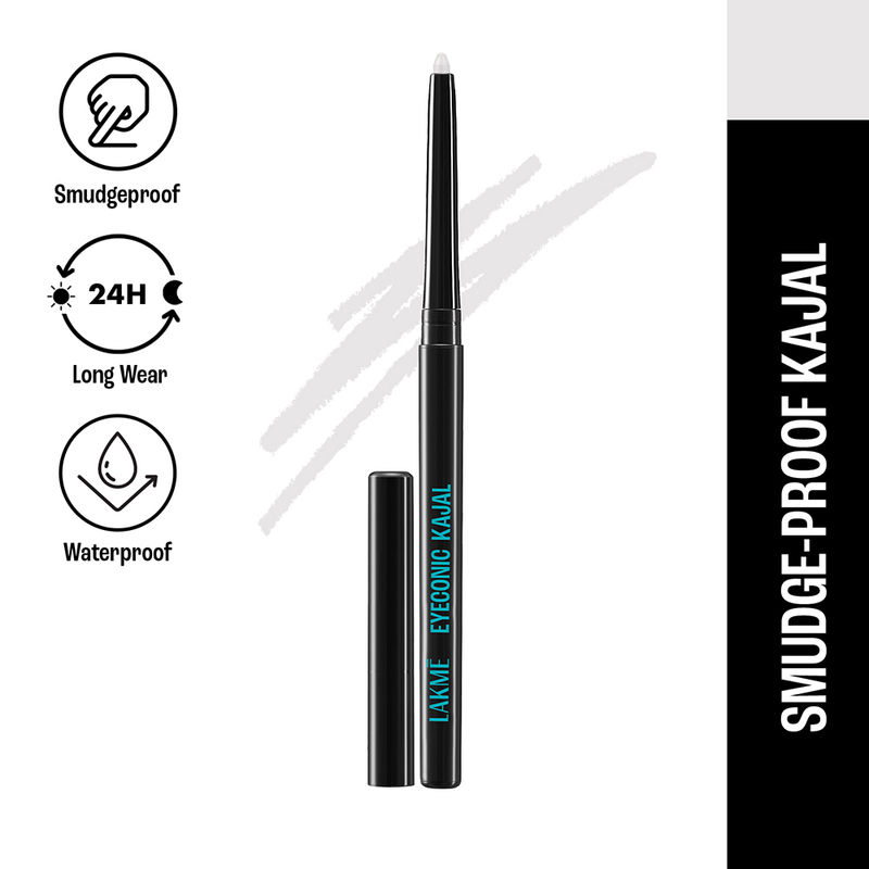 Lakme 9 To 5 Eyeconic Kajal, Smudgeproof, Waterproof, Lasts Upto 24 Hrs , White