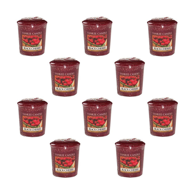 Yankee Candle Classic Votive Black Cherry Scented Candles Pack of 10