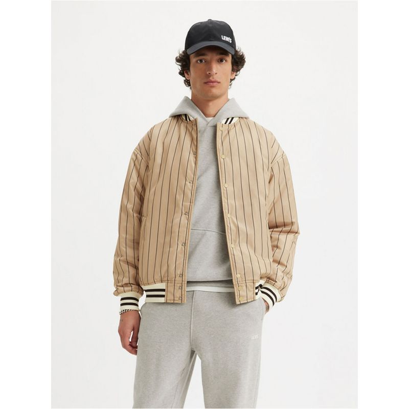 Levi's Mens Solid Beige Collar Neck Jacket (XL)