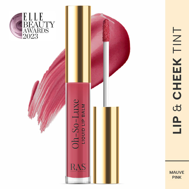 Ras Luxury Oils Oh So Luxe Lip & Cheek Tint Balm with Vitamin E, Shea Butter - Mauve Pink