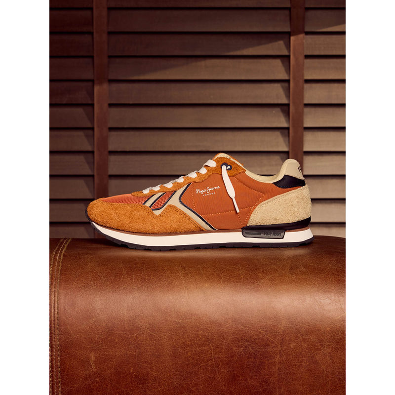 Pepe Jeans Orange and Black Retro Anti-Skid Sneakers (EURO 43)