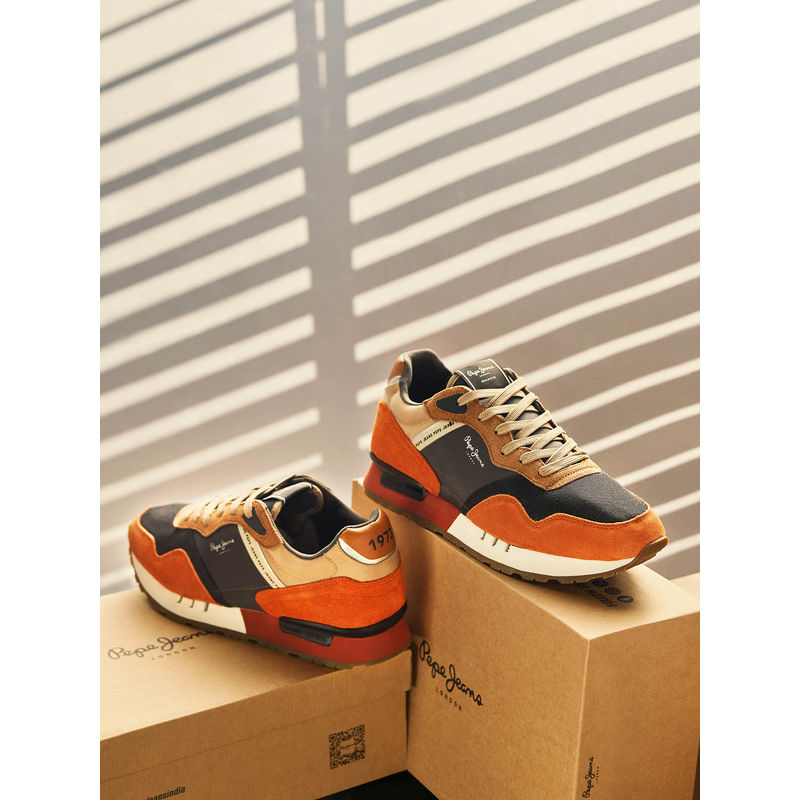 Pepe Jeans Orange and Black Anti-Skid Sneakers (EURO 44)