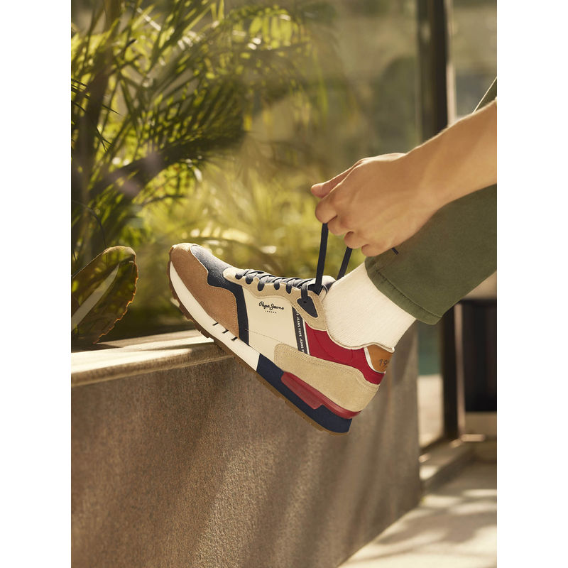 Pepe Jeans Brown and Beige Anti-Skid Sneakers (EURO 42)