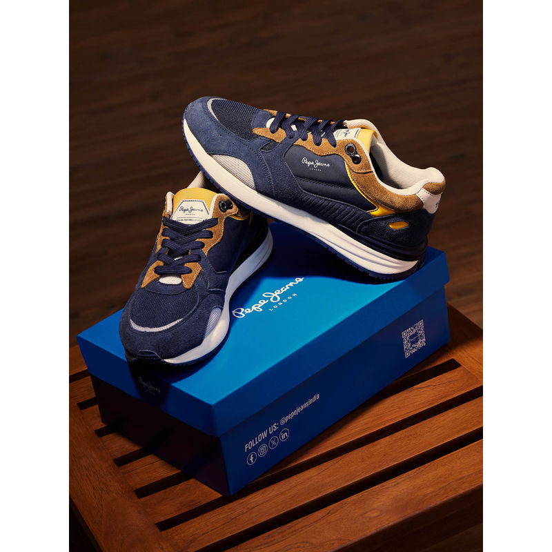 Pepe Jeans Navy Blue Lightweight Anti-Skid Fashion Sneakers (EURO 42)