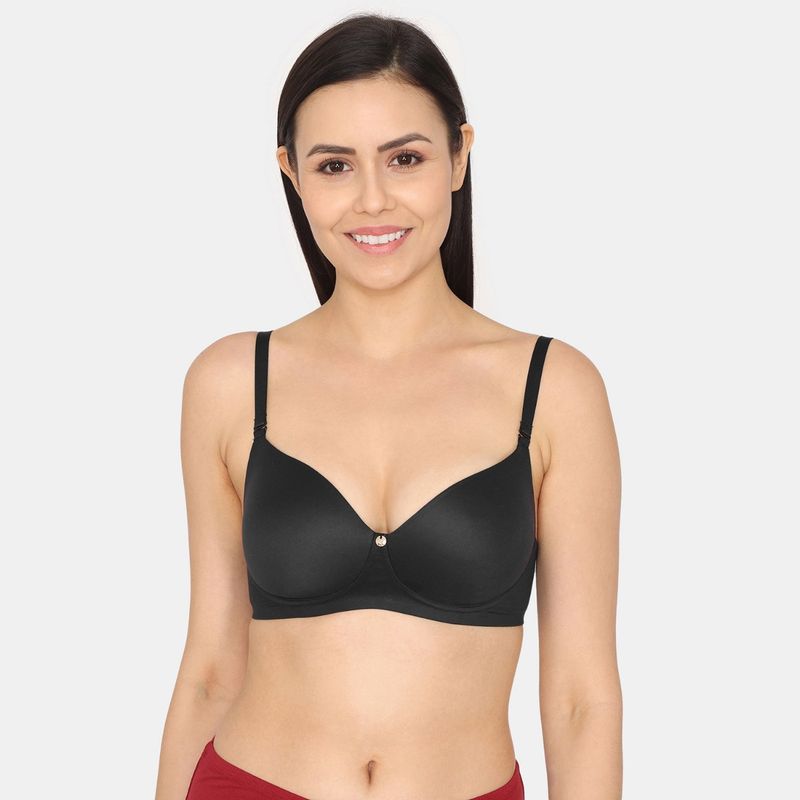 Zivame Marshmallow Padded Non Wired 3/4Th Coverage T-Shirt Bra - Anthracite (34B)