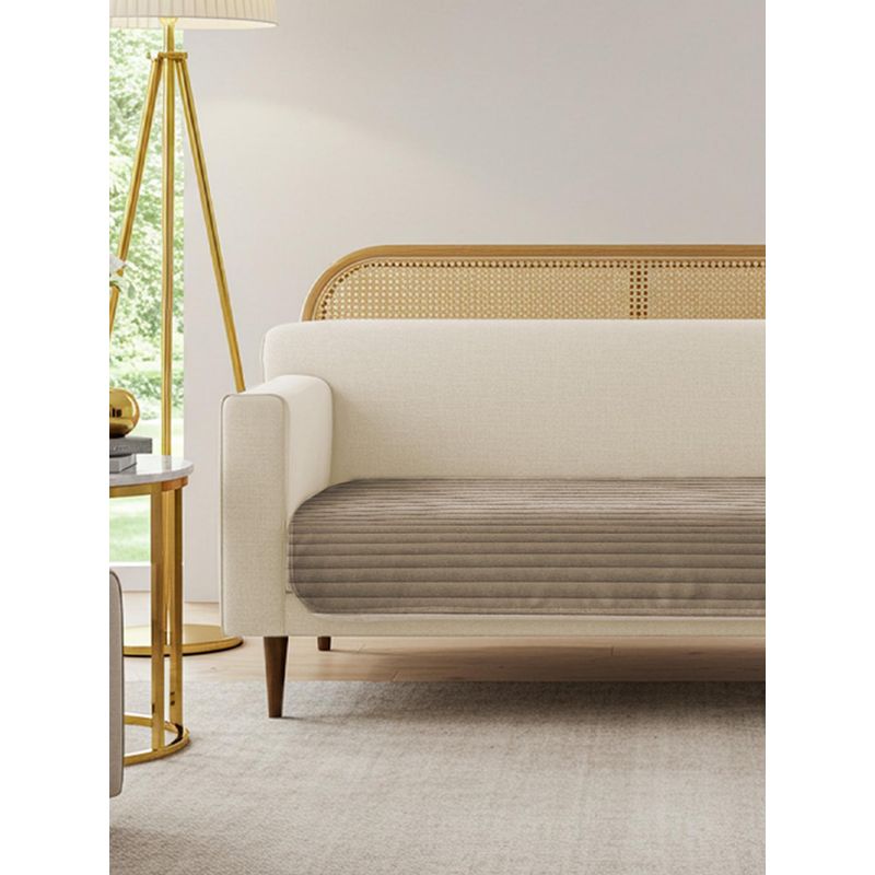 Urban Space Soft Brown Quilted Velvet Sofa Cover (1 Seater)