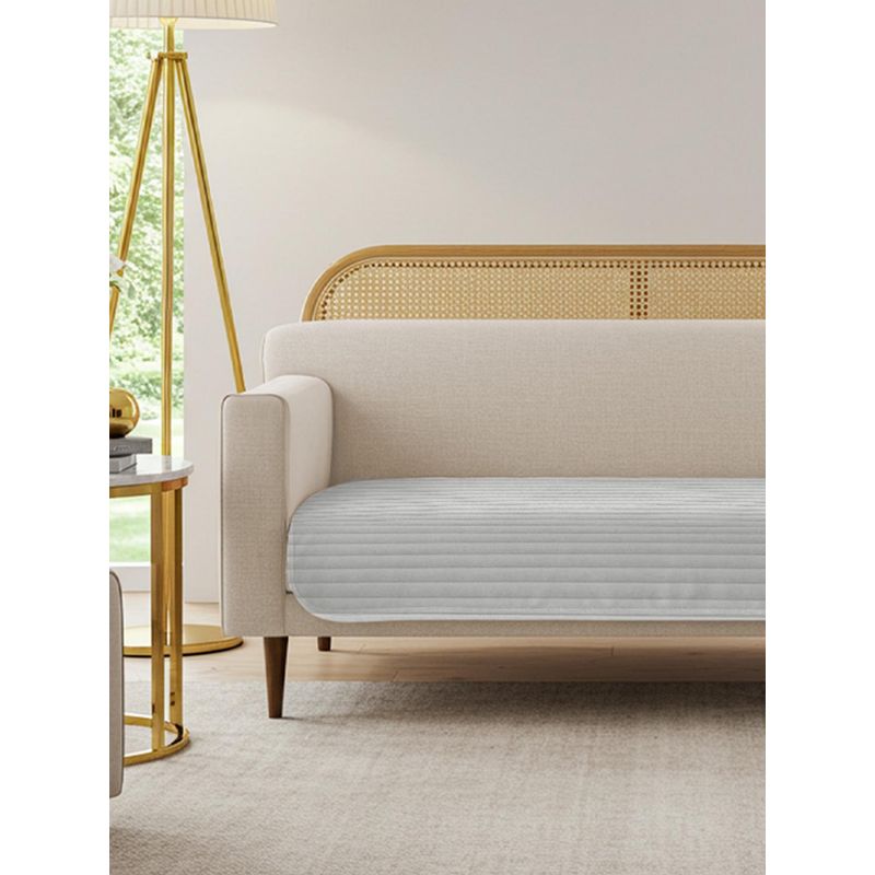 Urban Space Light Grey Quilted Velvet Sofa Cover (2 Seater)