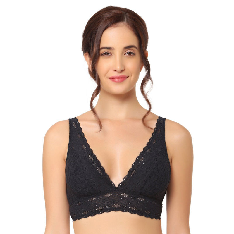 Wacoal Halo Lace Non-Padded Non-Wired 3/4Th Cup Lace Everyday Comfort Bra - Black (32)