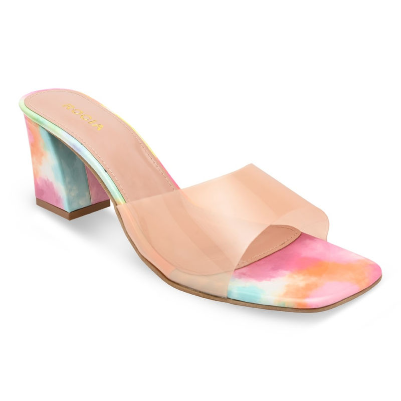 ROCIA Regal By Nude Women Solid Translucent Vinyl Block Heel Sandals