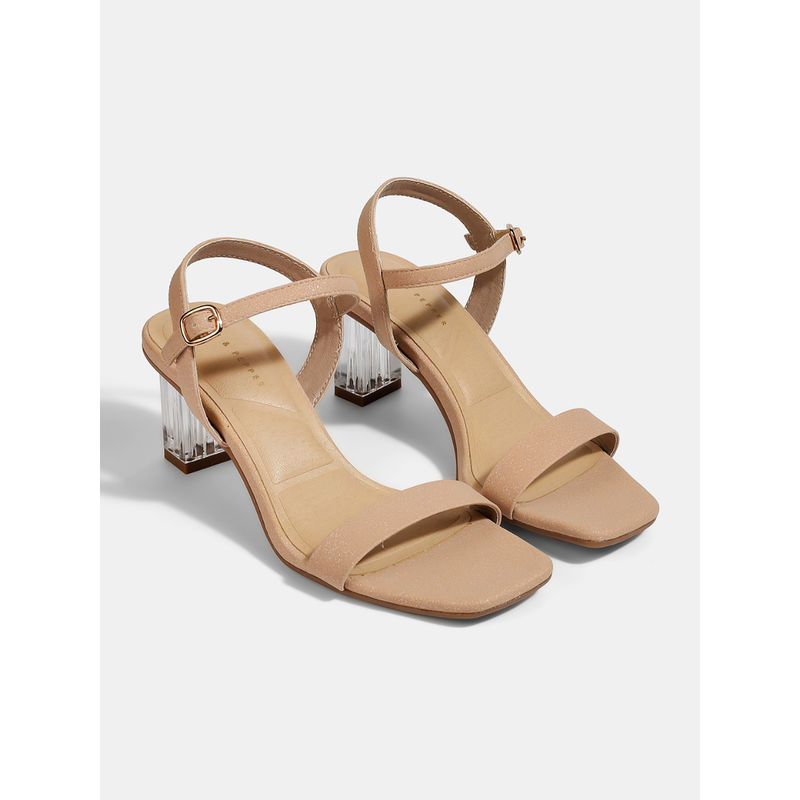 Lemon & Pepper Women Peach Fancy Sandal Heels (EURO 38)