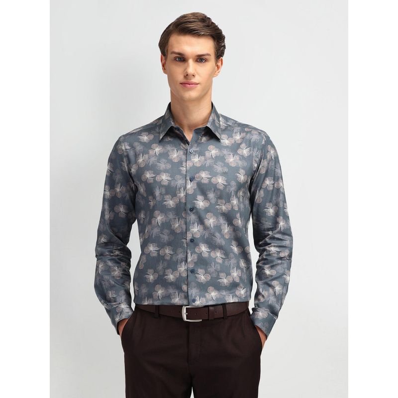 Arrow Newyork Men's Grey Floral Shirt (46)