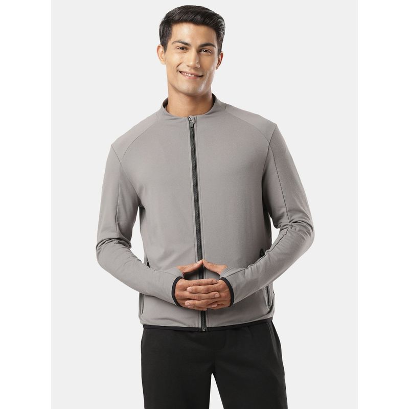 Jockey SP17 Men Soft Touch Microfiber Elastane Active Wear Jacket - Quiet Shade (S)