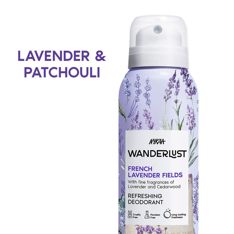 Wanderlust French Lavender Deodorant Spray for Women, Long Lasting Calming Freshness, 48 Hrs