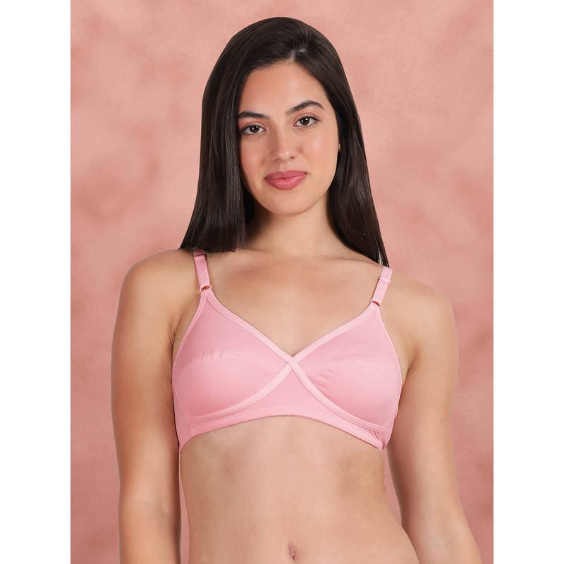 Shyaway By Susie Orchid Pink Non-Padded Wire Free Seamed 3/4Th Coverage Cotton Bra (46B)