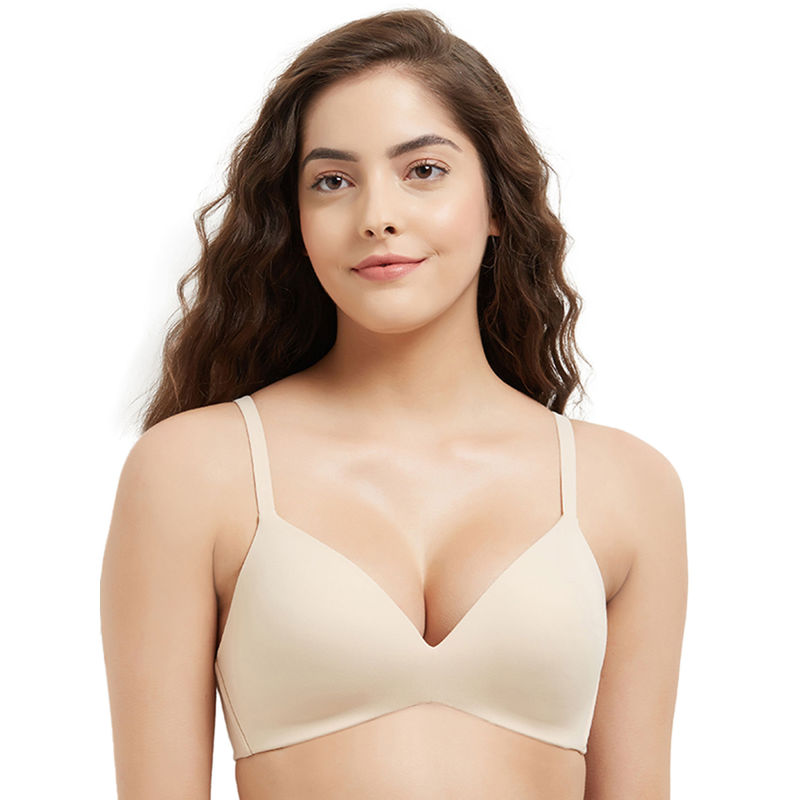 Wacoal How Perfcet Padded Non-Wired 3/4Th Cup Everyday T-Shirt Bra - Beige (34A)