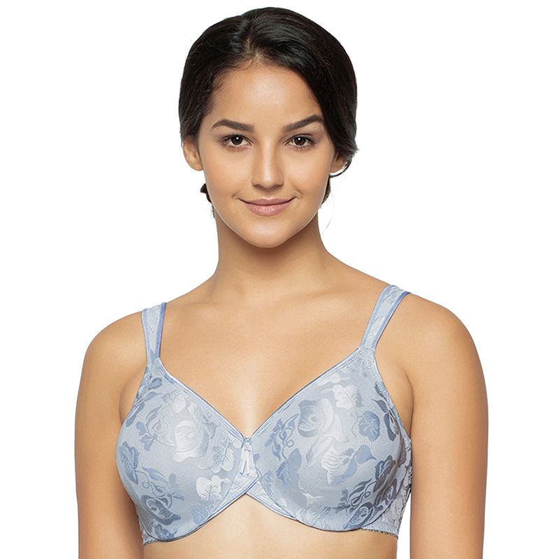 Wacoal Nylon Non Padded Underwired Solid Bra -85567 - Blue (34D)