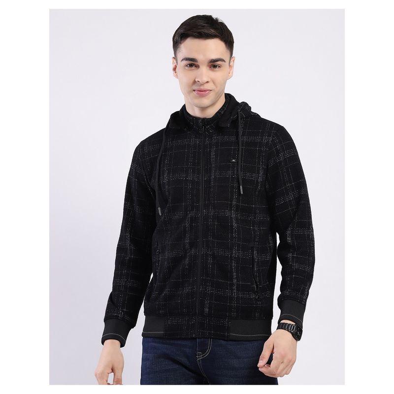 Monte Carlo Men Black Checks Hoodie (M)