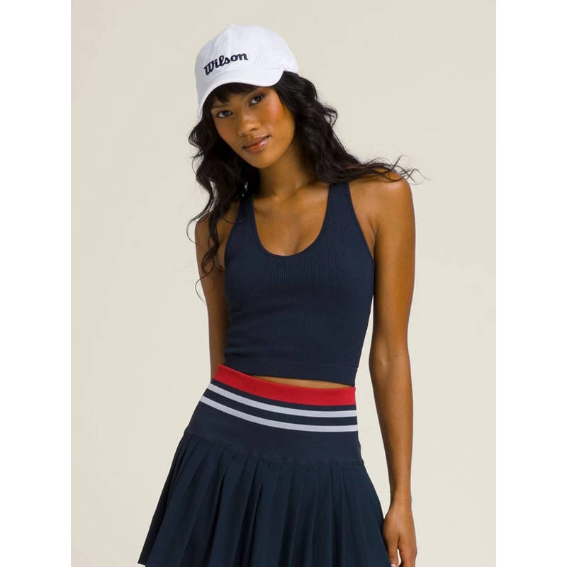 Wilson Women Everyday Brami Sleeveless Crop Tank Top Ribbed Stretch Activewear Tank Top (S)